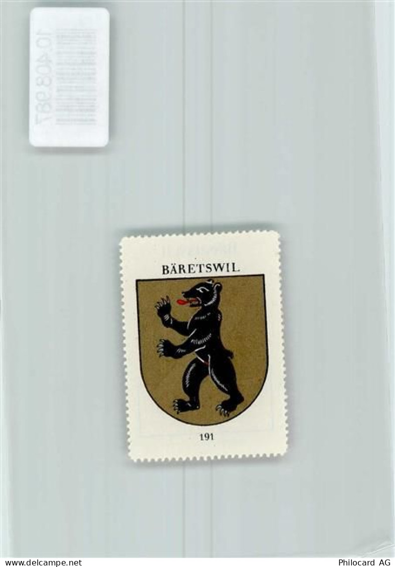 8344 Bäretswil - Vignette Wappen Kaffee Hag ca 1920-1940 Bär - 10408987