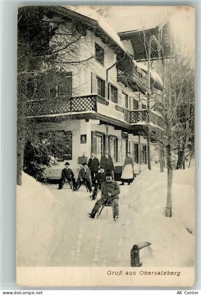 83471 W8240 Obersalzberg Foto AK Männer-Rodelpartie - 13664567