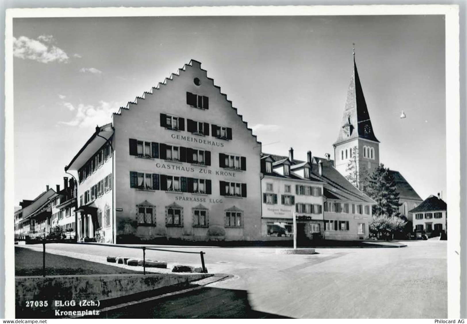 8353 Elgg - Kronenplatz, Gasthaus zur Krone, Gemeindehaus, Kirche - 50564626