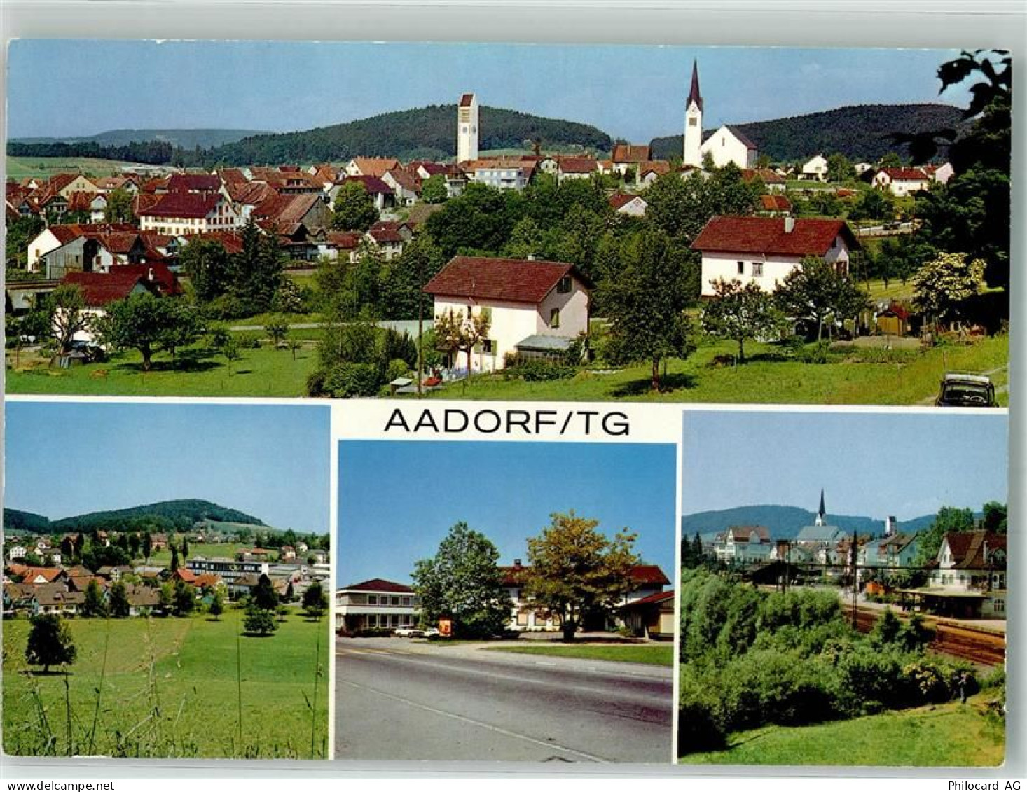 8355 Aadorf Foto AK Kirche Bahnhof Hotel - 38067999