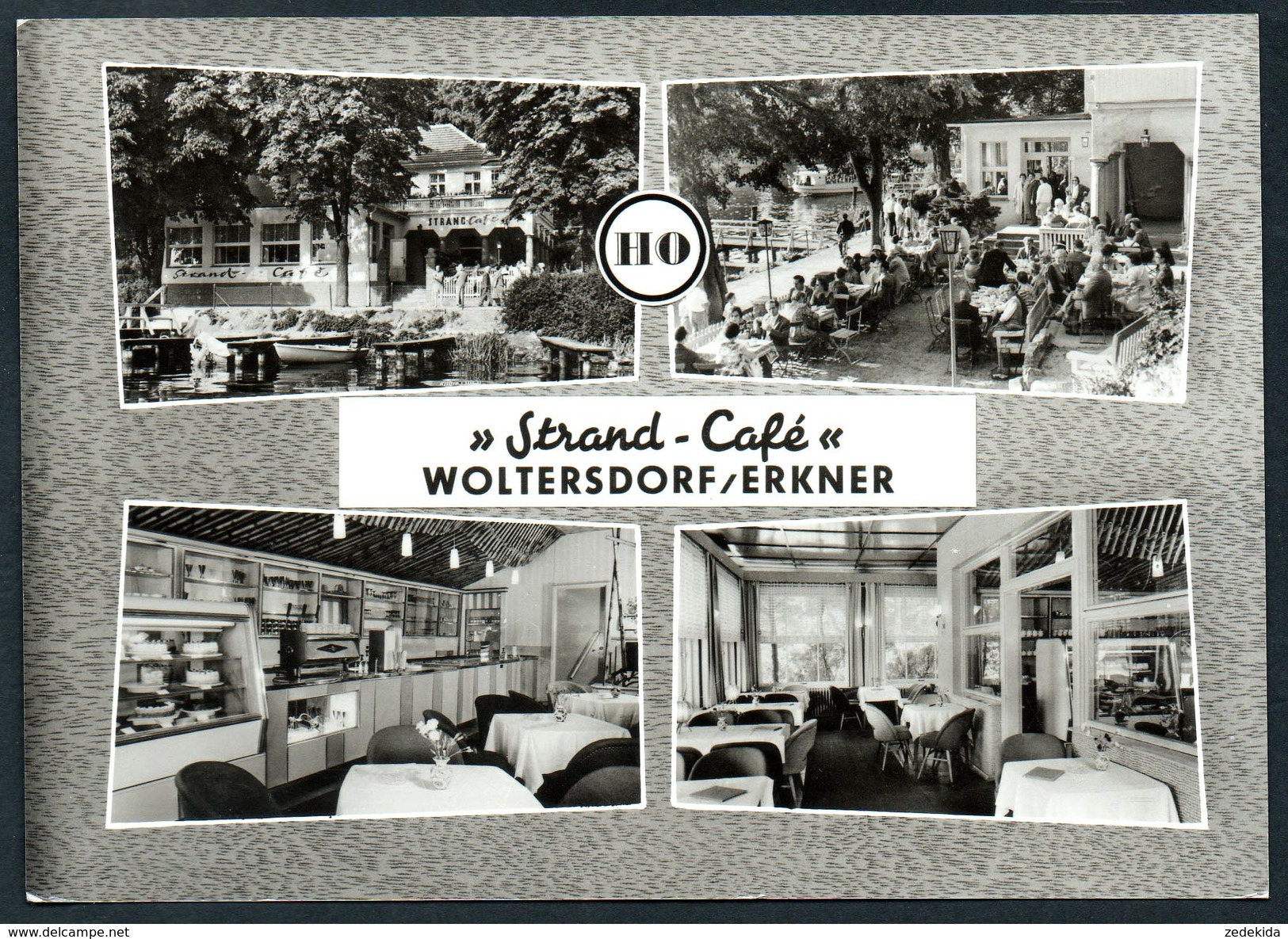 8357 - alte MBK Ansichtskarte - Woltersdorf Erkner - HO Strand Cafe Gaststätte - gel - TOP