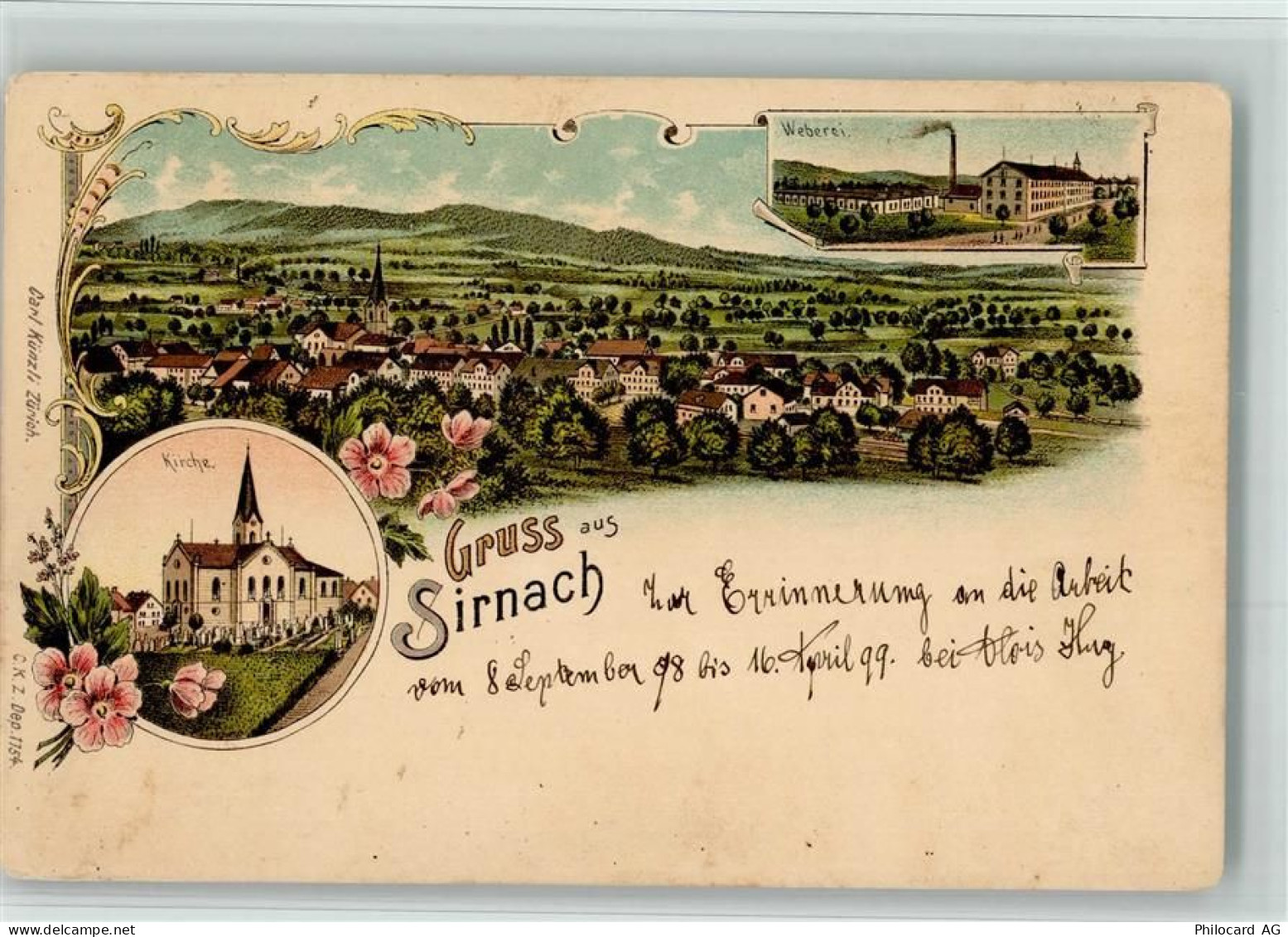 8370 Sirnach BOAKC Weberei Lithographie - 13700243