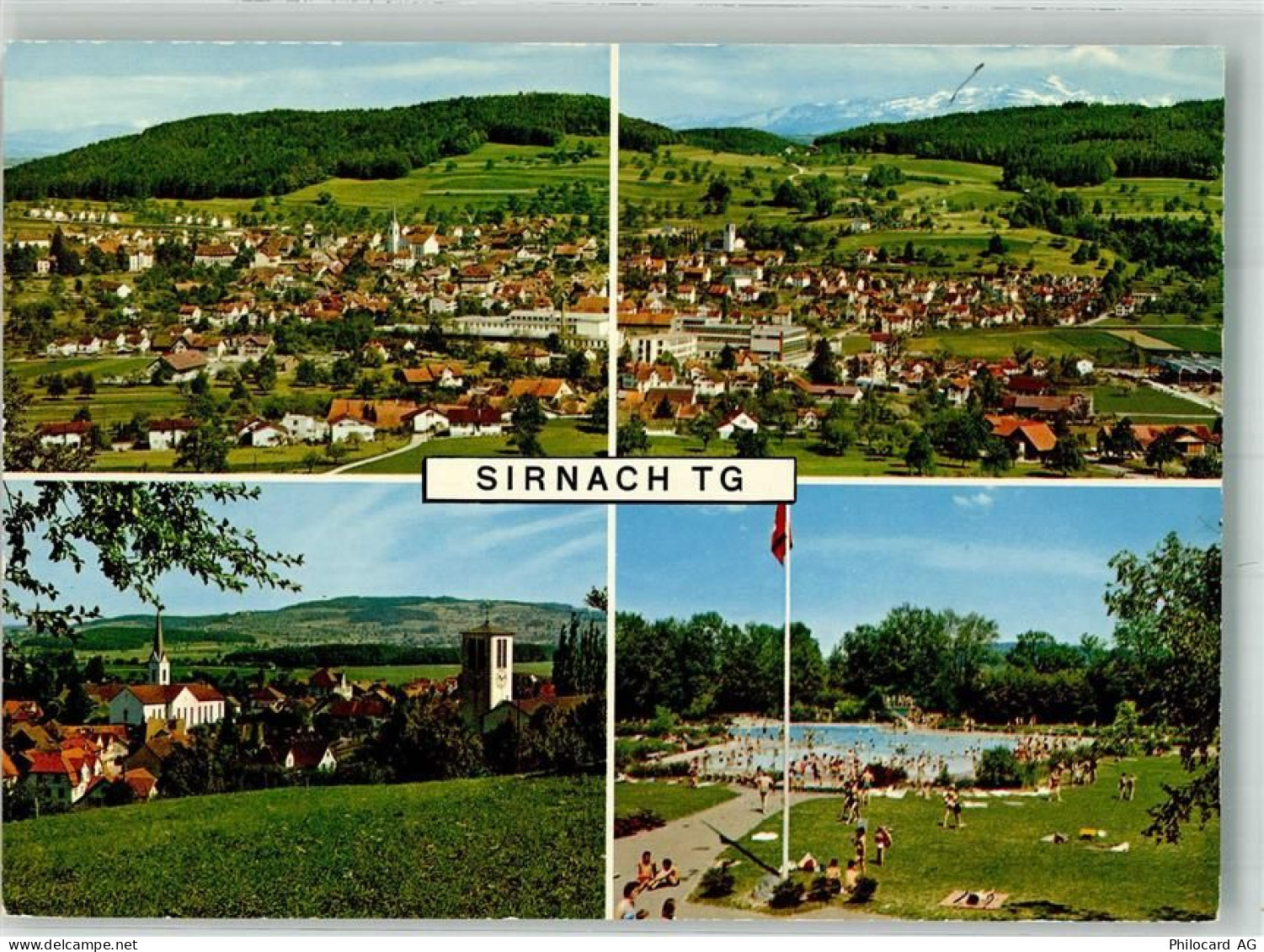 8370 Sirnach Foto AK Schwimmbad Kirche - 38070063