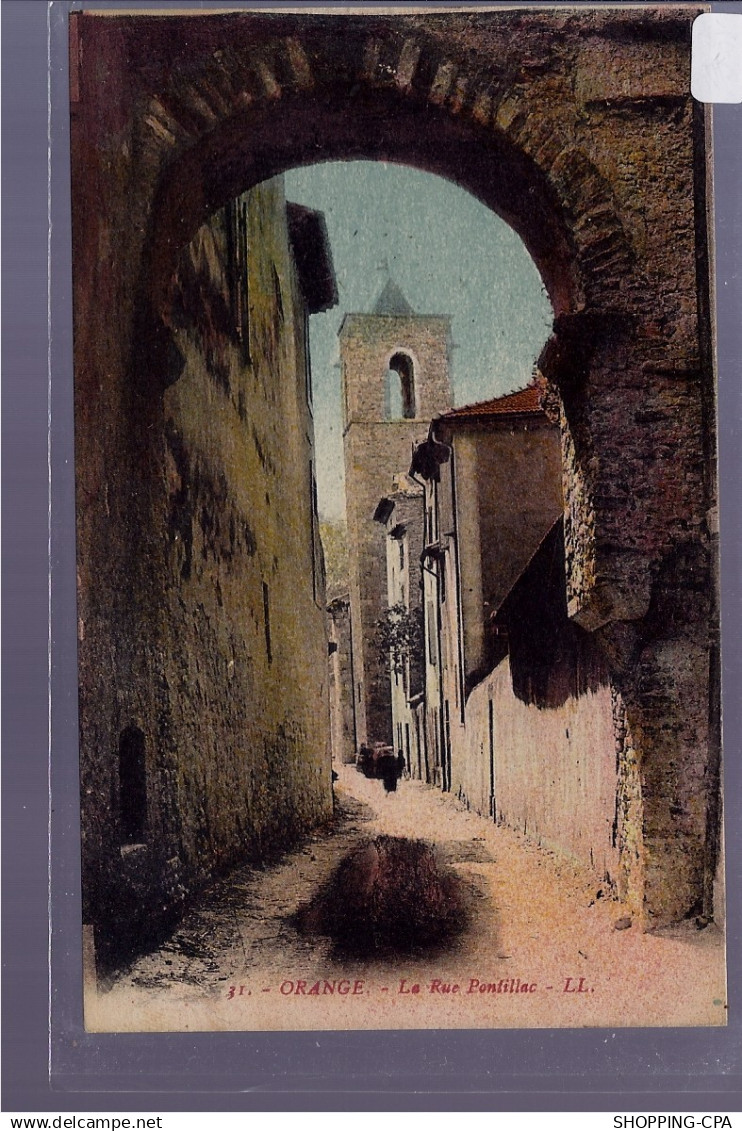 84 - Orange - La rue Pontillac - Voyagé - Dos divisé