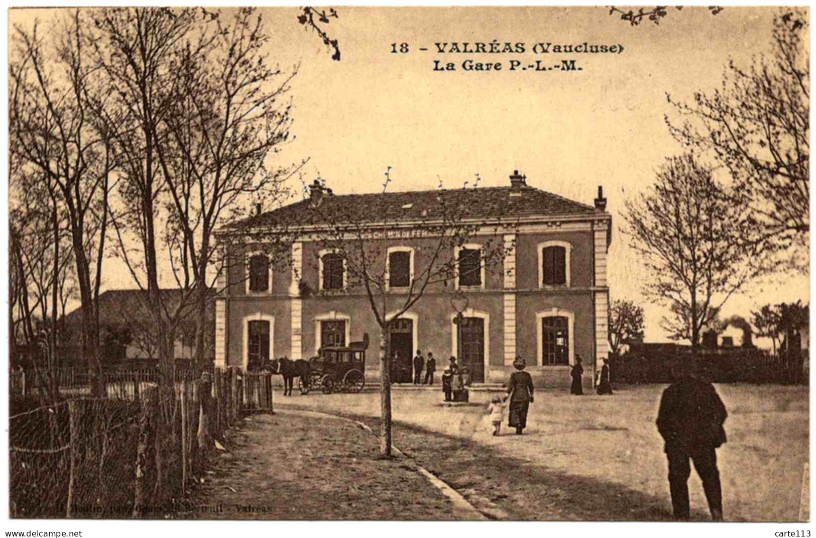 84 - T25563CPA - VALREAS - La Gare P.L.M. - Très bon état - VAUCLUSE