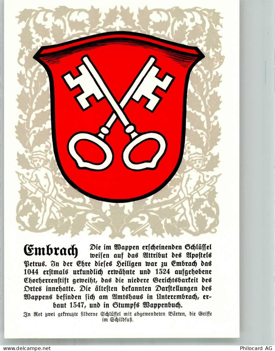 8424 Embrach Lithographie Wappen - 14021328
