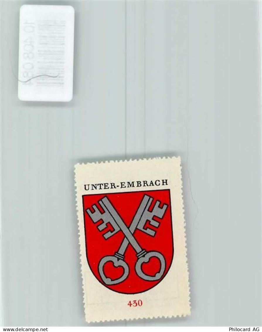 8424 Embrach - Vignette Wappen Kaffee Hag ca 1920-1940 Schlüssel Unter-E... - 10408084