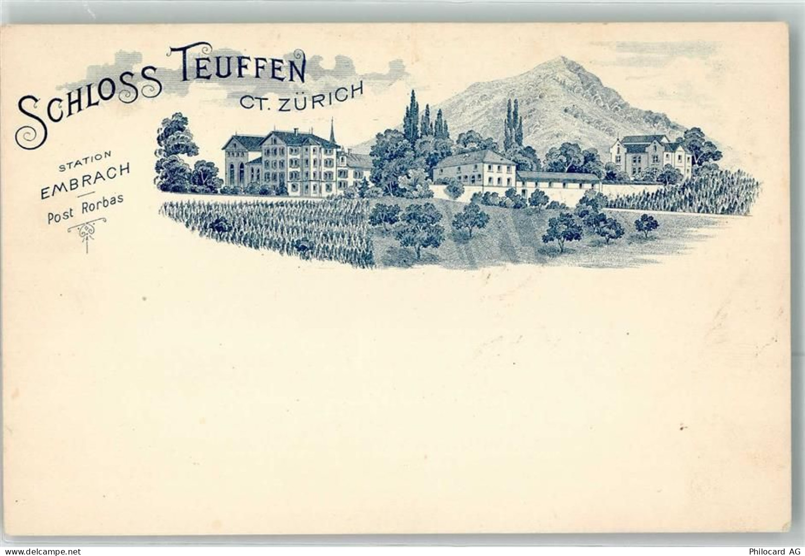 8428 Teufen ZH Lithographie Schloss - 13616014