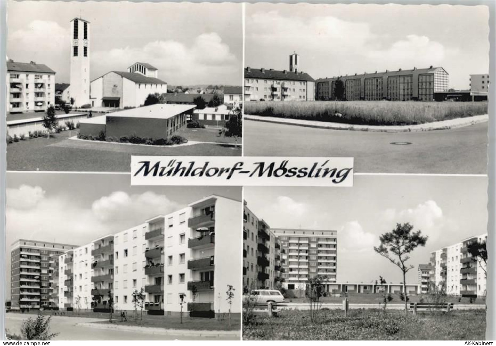 84453 W8260 Mühldorf a. Inn - Ortsansicht, Neue Siedlung, Kirche - 51119498