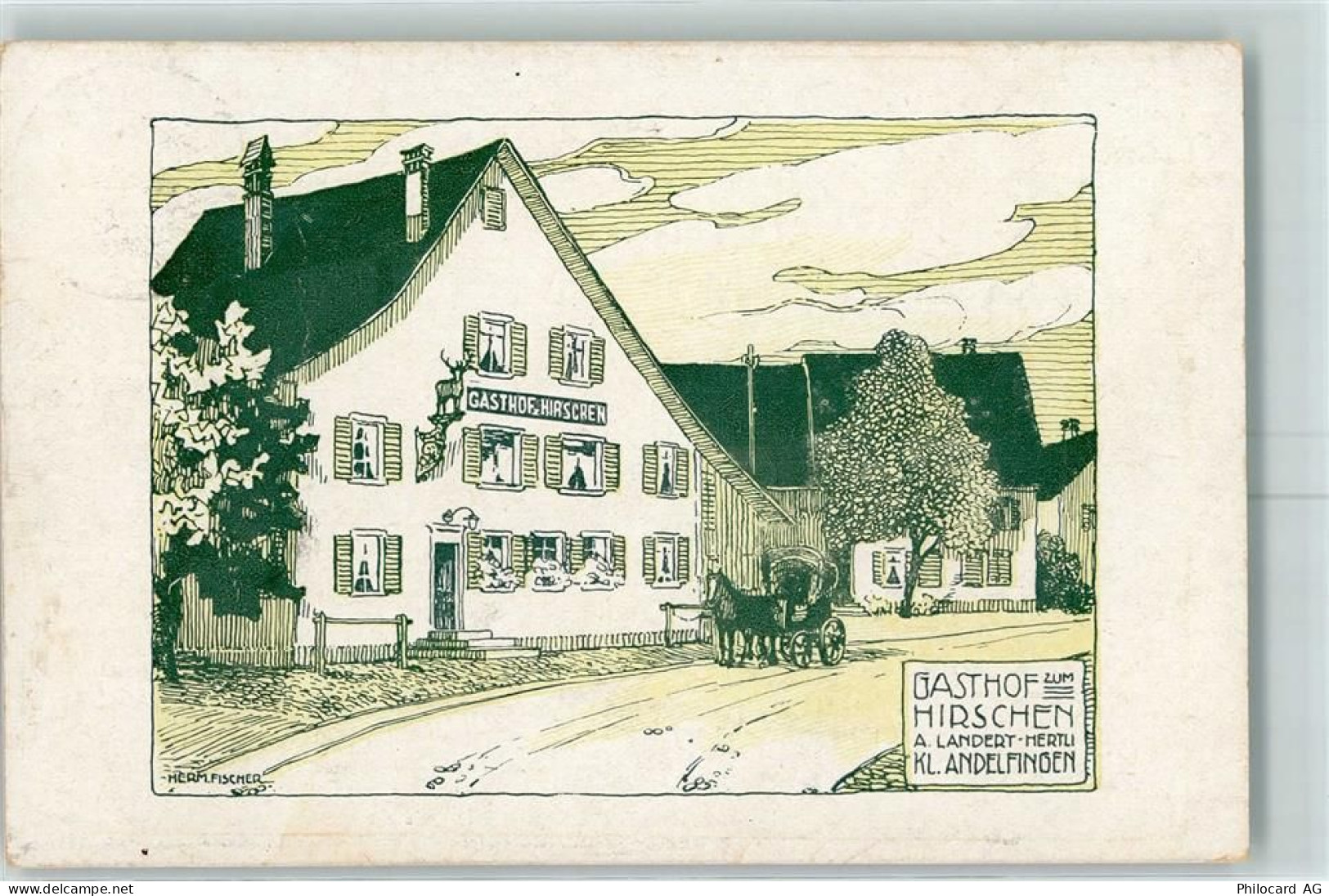 8450 Andelfingen Künstlerkarte Gasthof Zum Hirschen Klein-Andelfingen si... - 13601053