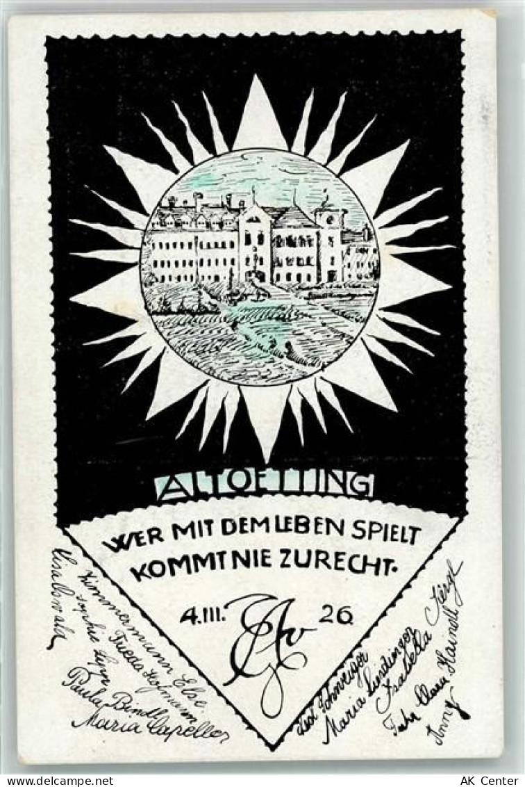 84503 W8262 Altötting 1926 - Studentenwappen Goethe-Zitat Studentika - 13458245