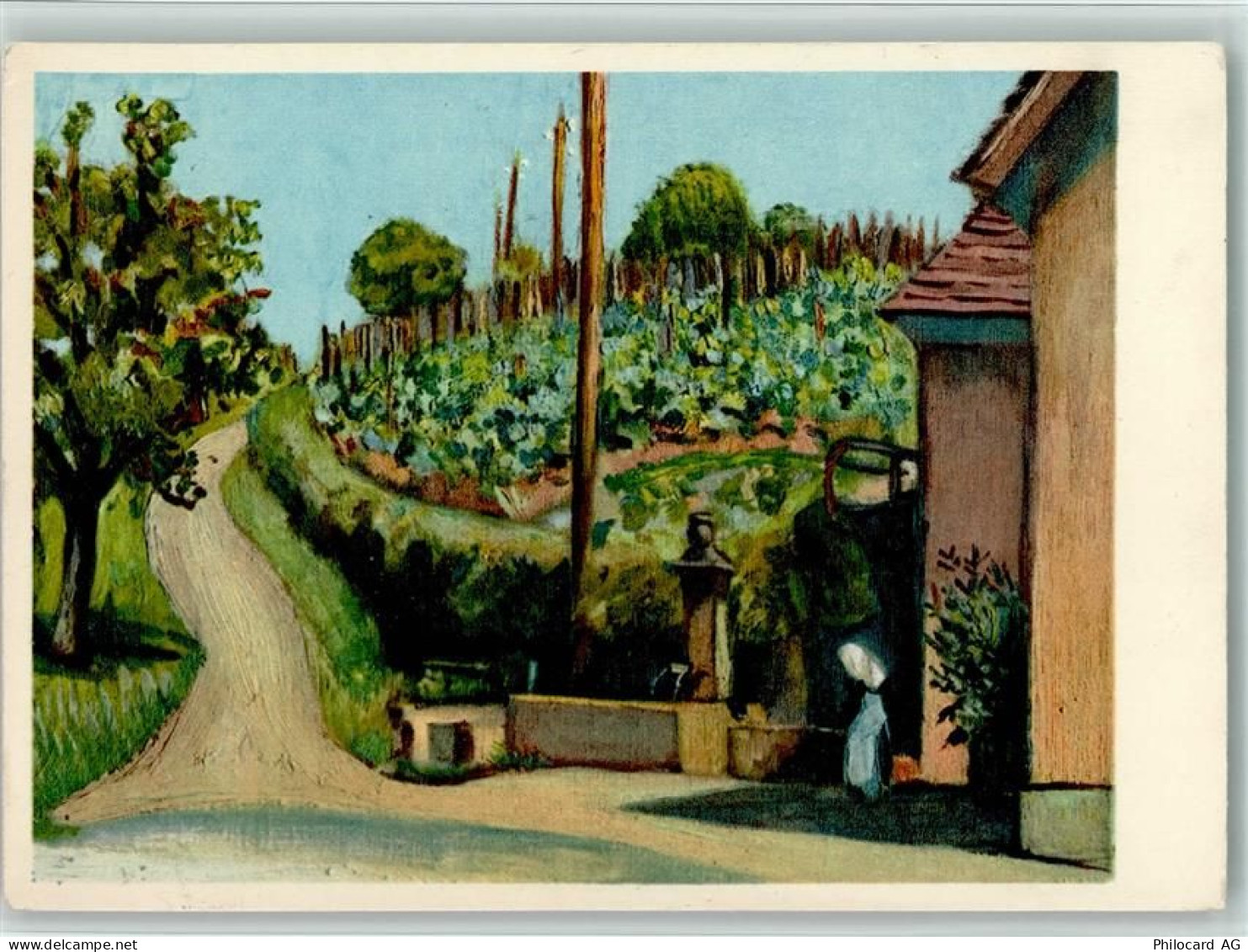 8463 Benken ZH Künstlerkarte Weinberg bei Benken sign. Hedwig Wyss - 11093139