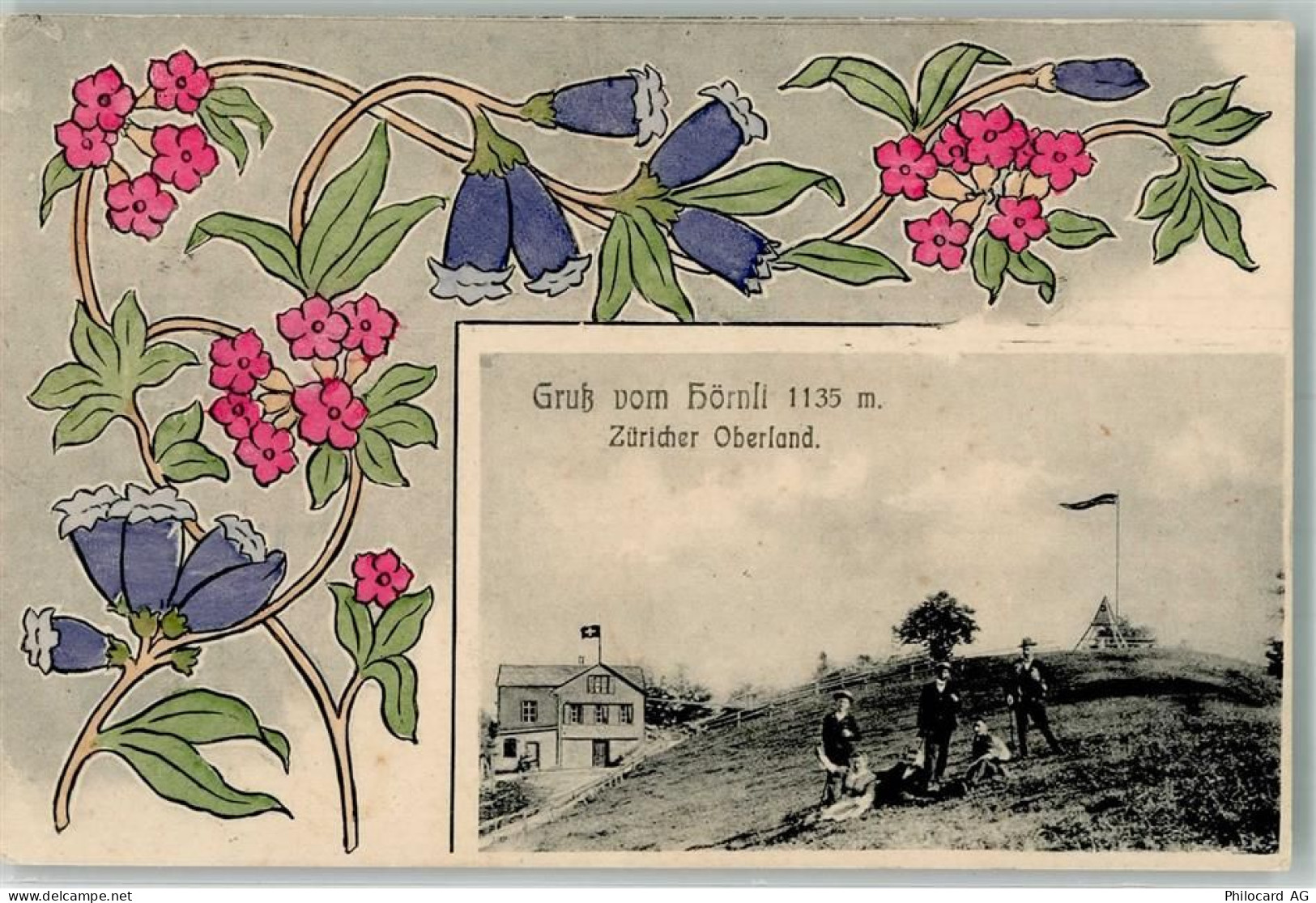 8497 Fischenthal 1911 Foto AK Gasthaus Hörnli Jugendstil - 13568324