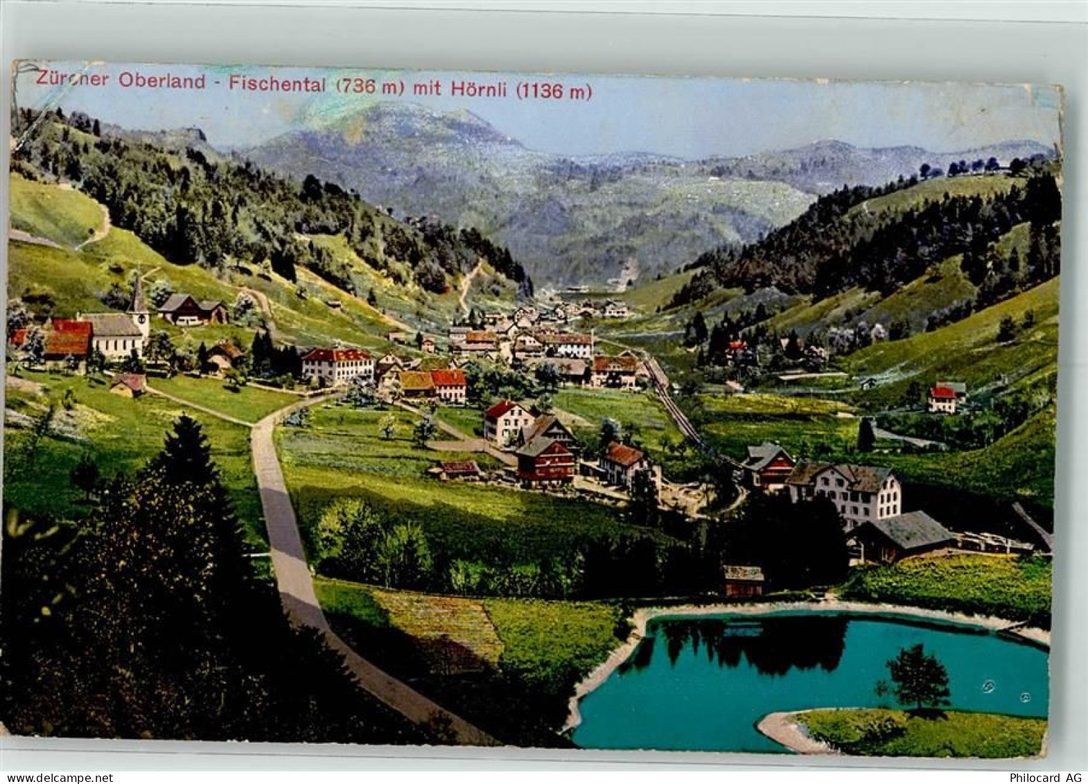 8497 Fischenthal 1915 Gebrauchsspuren Hörnli Bahnpost Zug 237 - 39704477