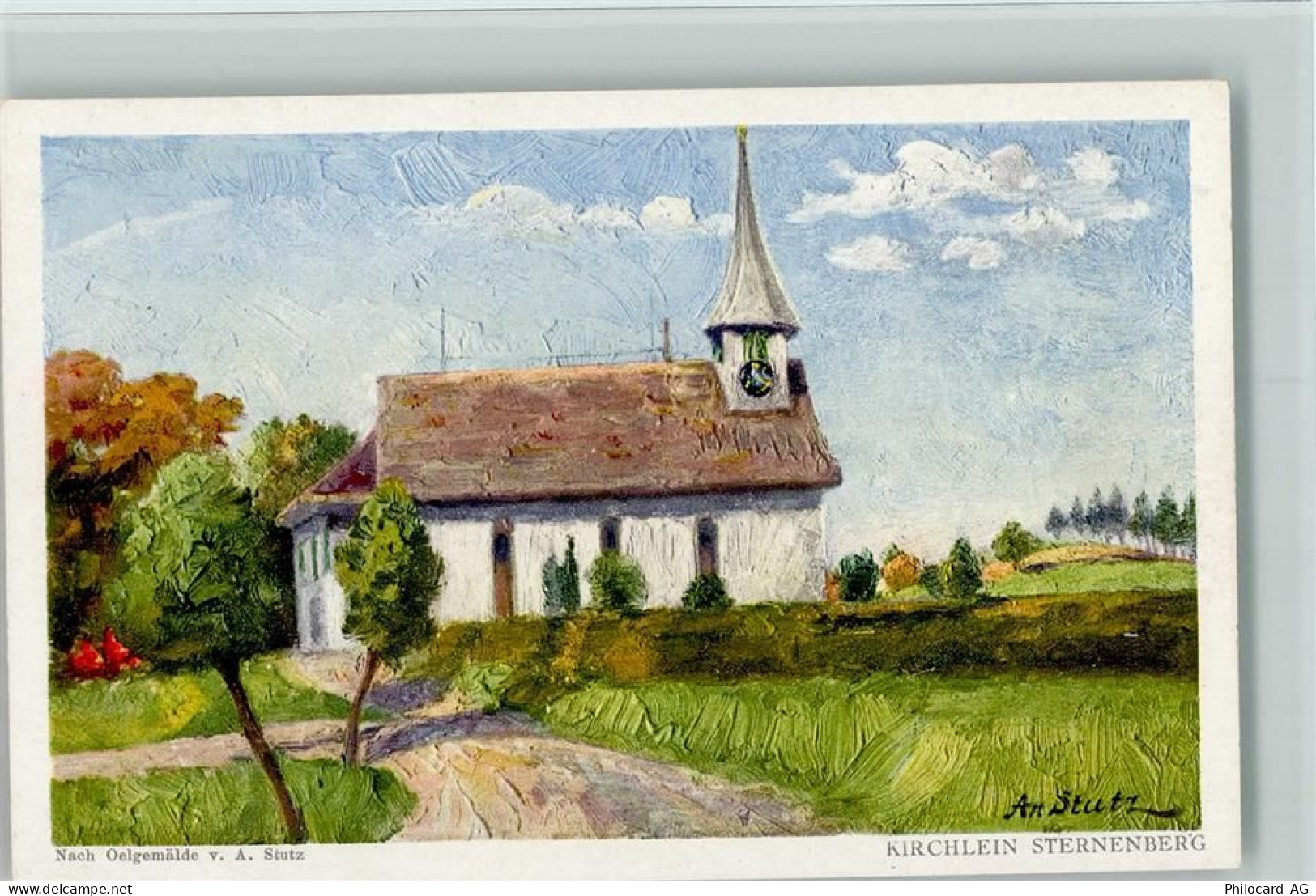 8499 Sternenberg Künstlerkarte Kirchlein - Ölgemälde von Stutz AK - 13094337