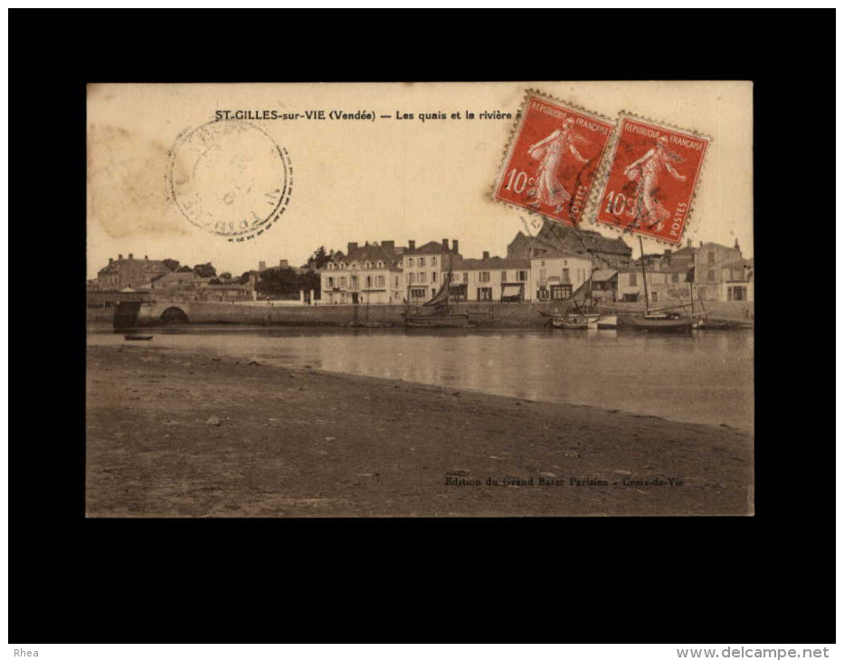 85 Saint-Gilles-Croix-de-Vie - St-GILLES-sur-VIE (Vendée) - Les quais et la rivière