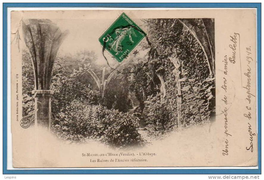 85 - SAINT MICHEL EN L'HERM --  L'Abbaye.... - état leger pli