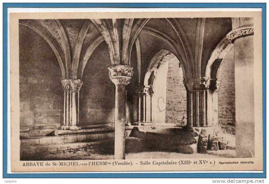 85 - SAINT MICHEL EN L'HERM --  L'Abbaye.... - Salle capitulaire