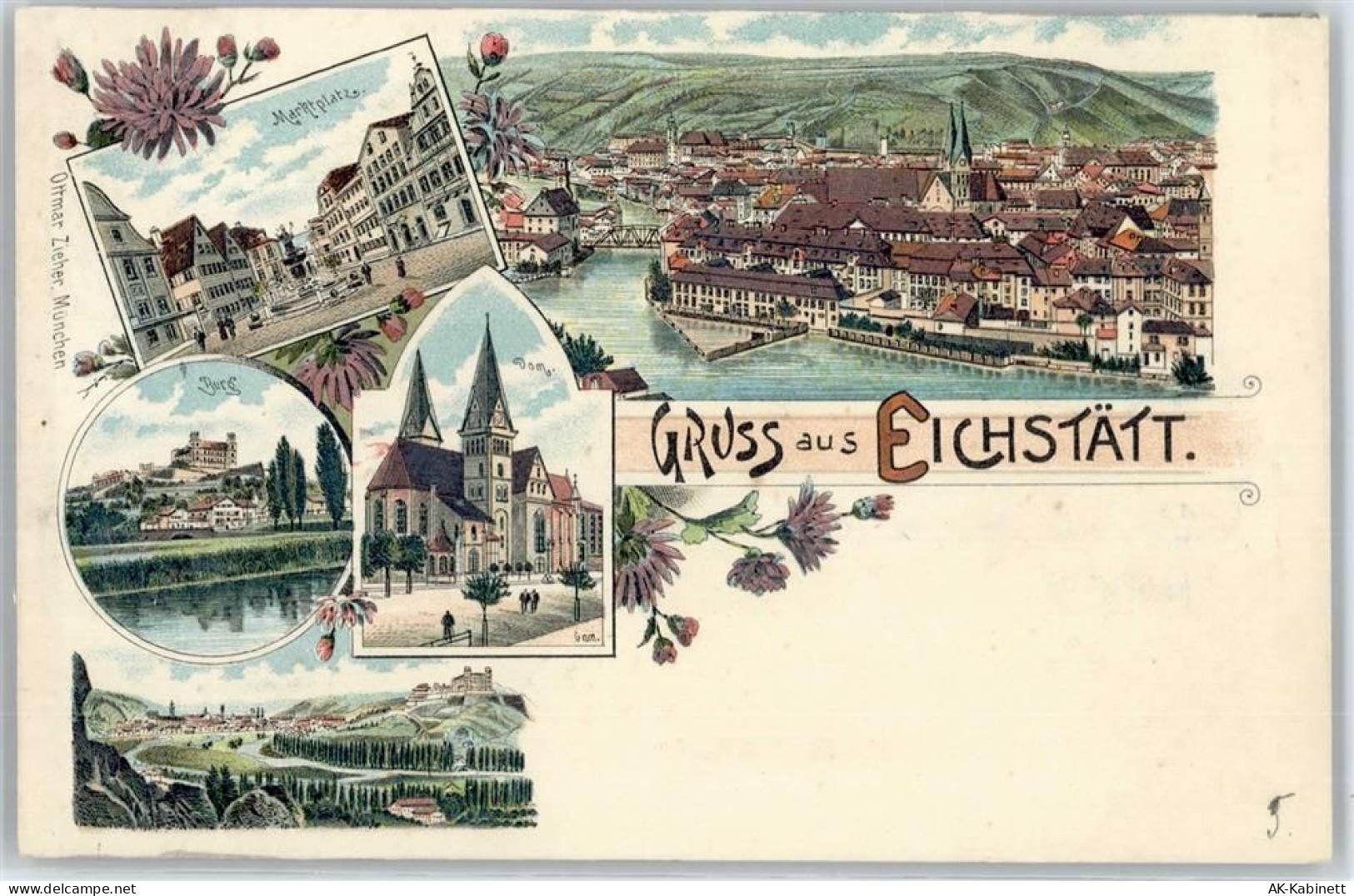 85072 W8078 Eichstätt , Bay Lithographie Marktplatz - 51063309