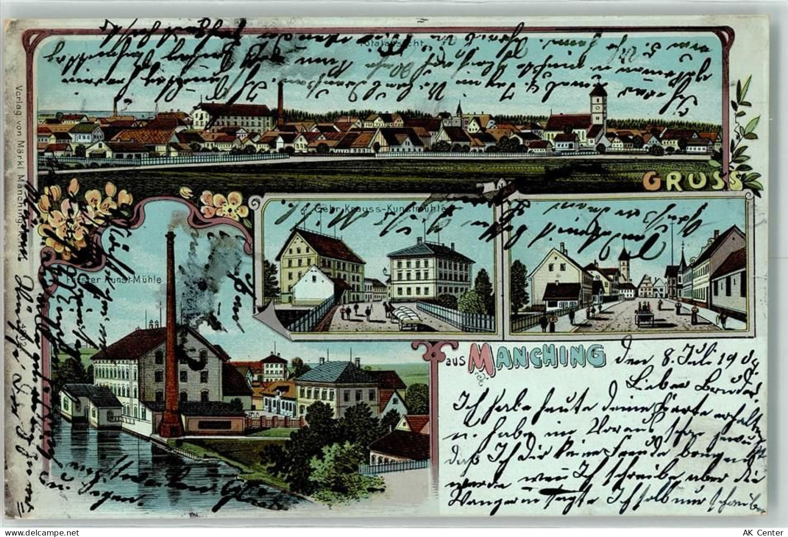 85077 W8072 Manching 1904 Lithographie Gebr. Krauss Kunstmühle Forster K... - 13605752