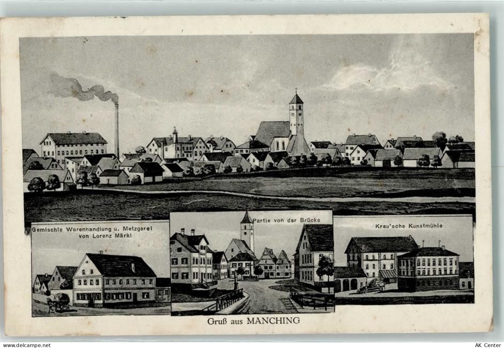 85077 W8072 Manching 1915 - Gemischte Warenhandlung Metzgerei Lorenz Mär... - 13605900
