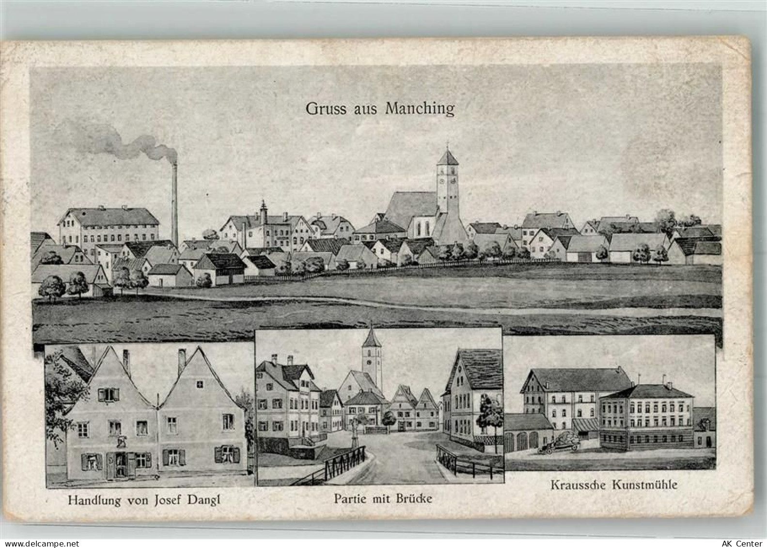 85077 W8072 Manching - Kunstmühle Krause Handlung Dangl Dorfkirche - 13652082