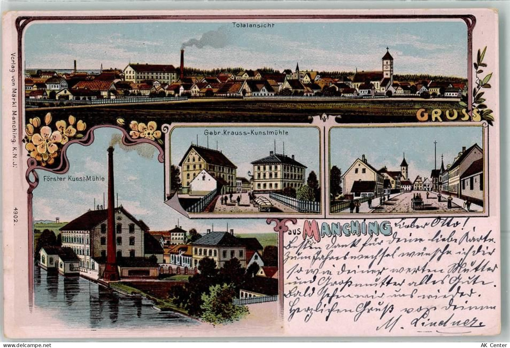 85077 W8072 Manching Lithographie Förster Kunst Mühle Gebr. Krauss Kunst... - 13620840