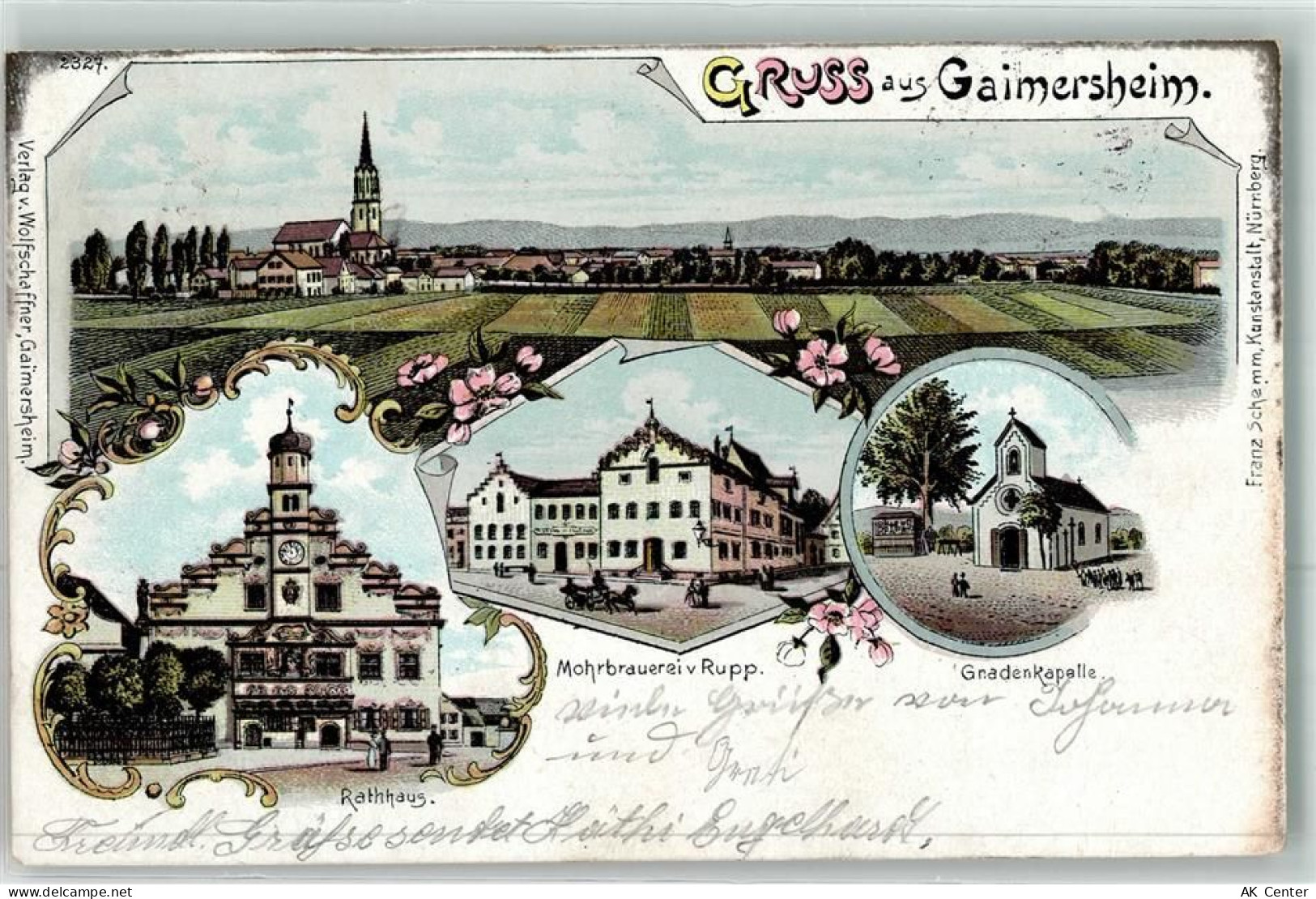85080 W8074 Gaimersheim 1905 Lithographie Rathaus Mohrbrauerei Rupp Gnad... - 13614228