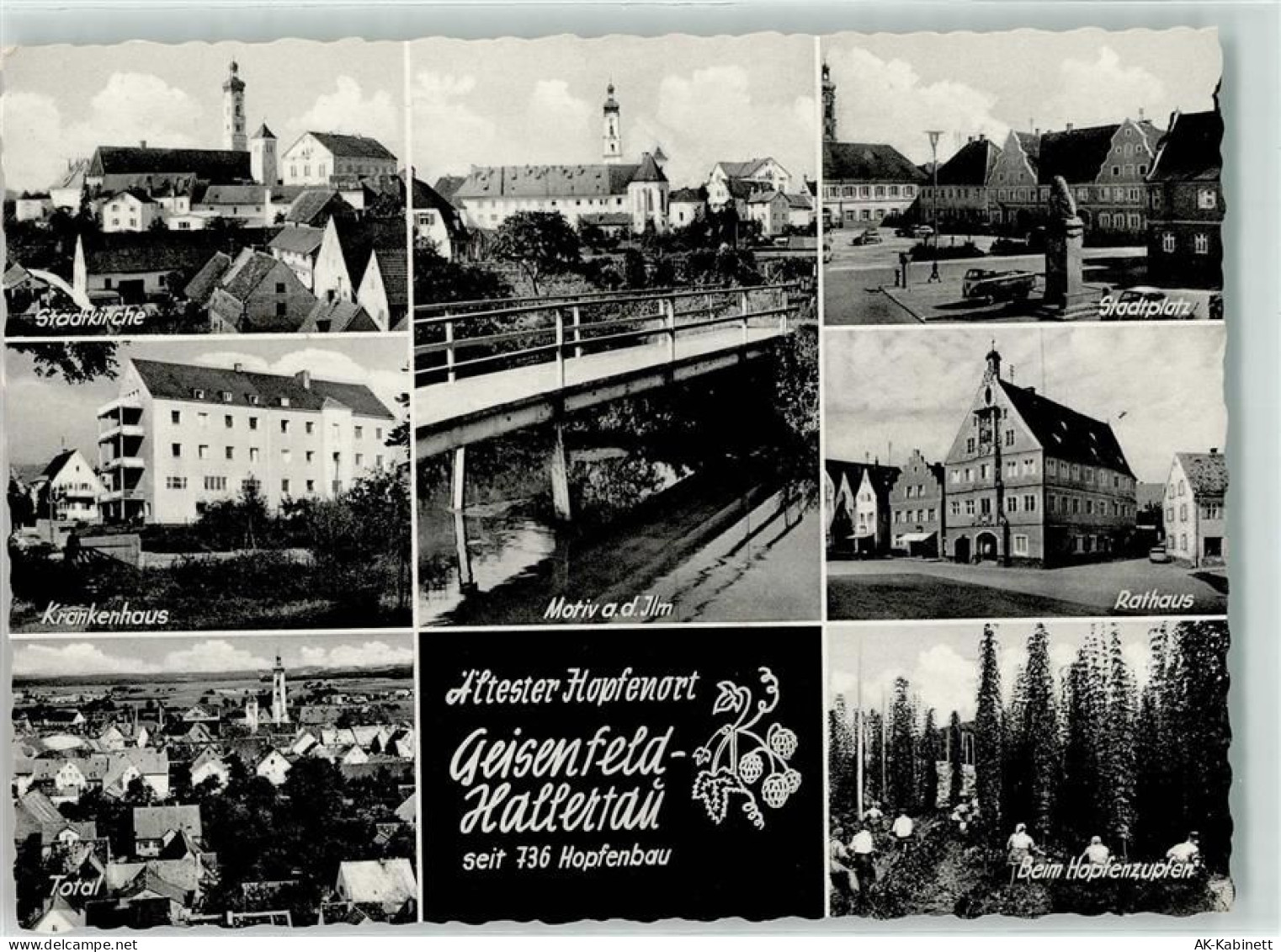 85290 W8069 Geisenfeld - Stadtkirche Krankenhaus Stadtplatz Rathaus - 39247020