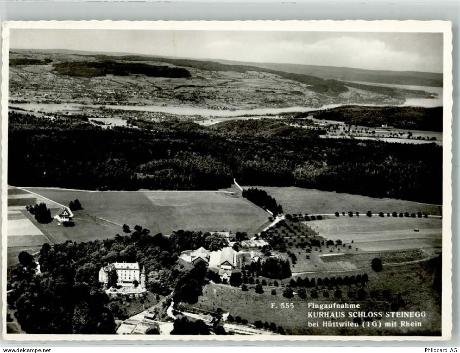 8536 Hüttwilen 1957 Foto AK Fliegeraufnahme Schloss Kurhaus Steinegg - 38069939