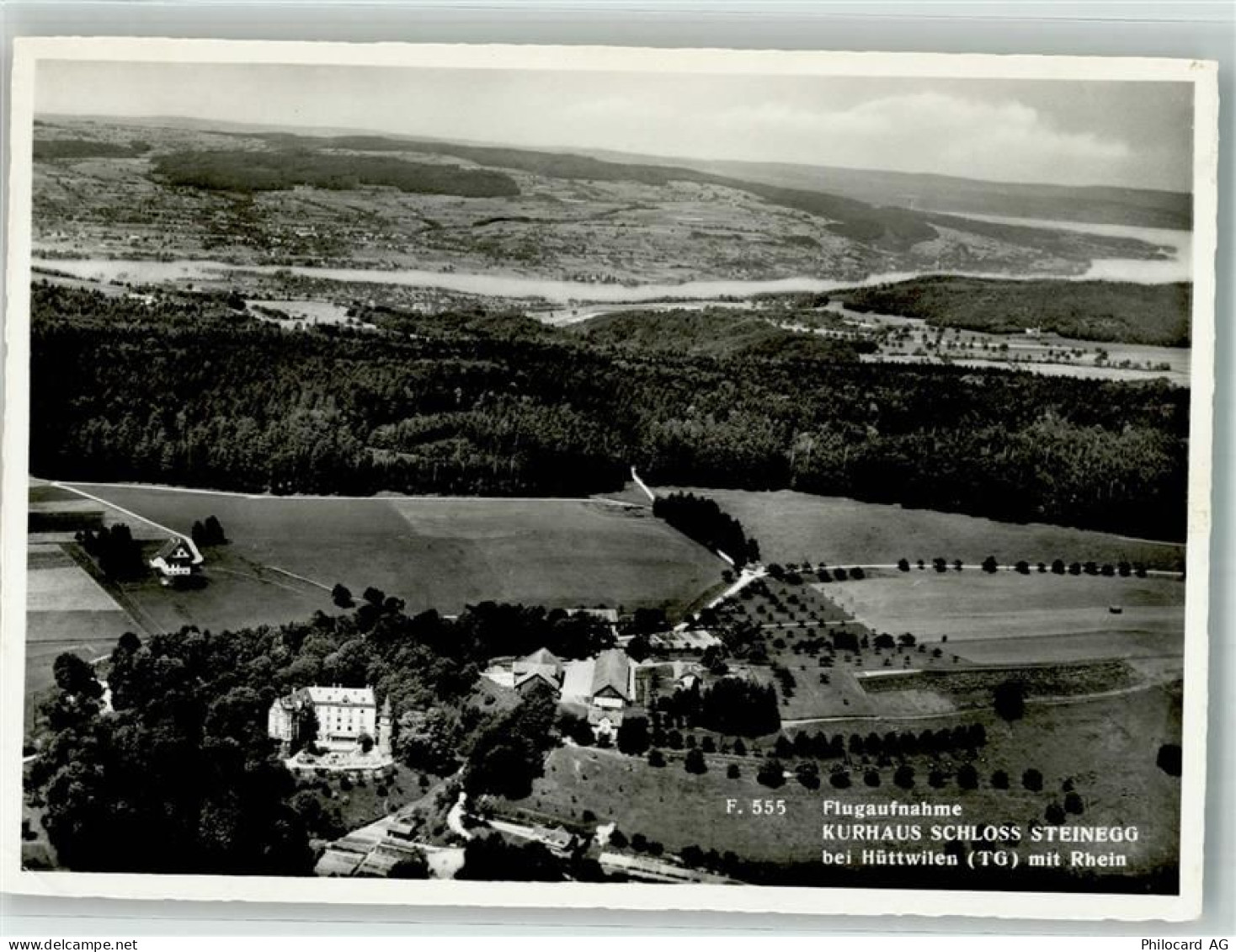 8536 Hüttwilen 1957 Foto AK Fliegeraufnahme Schloss Steinegg Kurhaus - 38068141