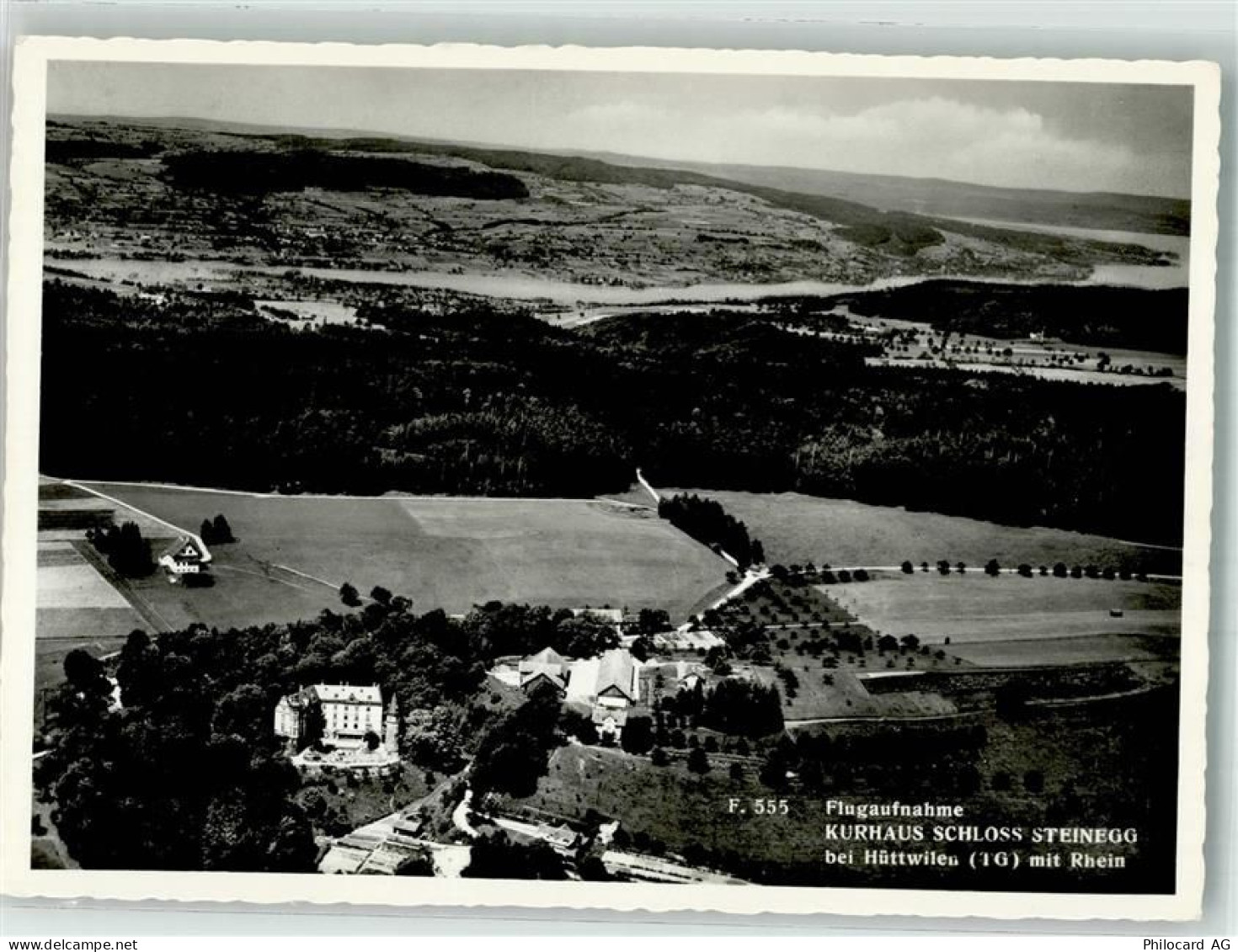8536 Hüttwilen Foto AK Fliegeraufnahme Schloss Steinegg Kurhaus - 38071878