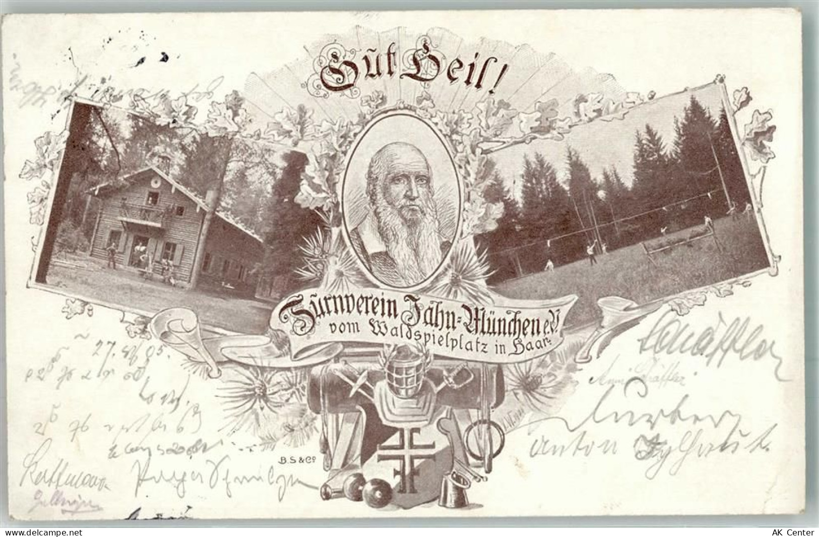 85540 W8013 Haar , Kr München 1905 Gebrauchsspuren Turnverein Jahn e.V. ... - 13650044
