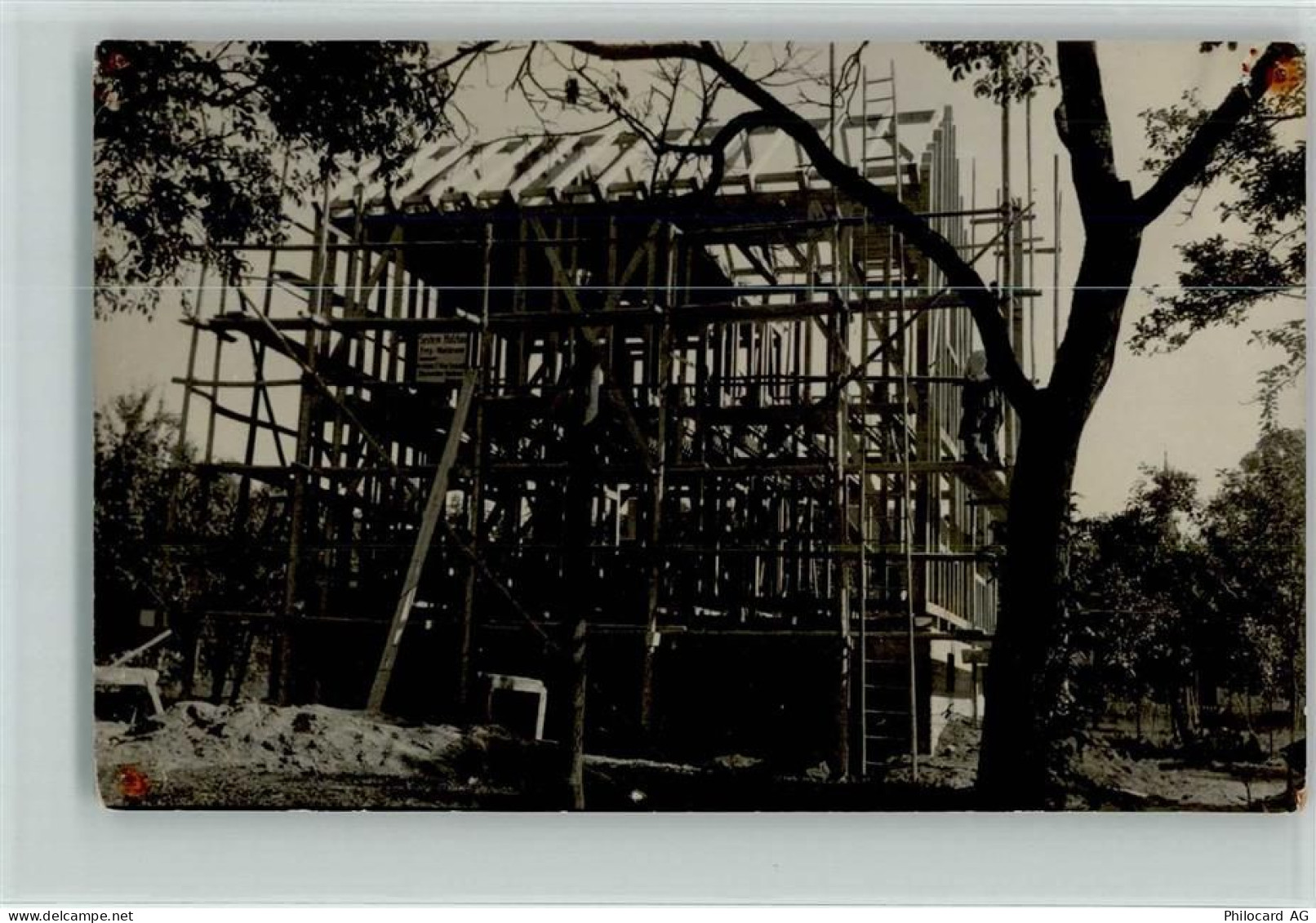 8555 Müllheim Dorf Grüneck 1930 Foto AK Firma Waldmann, Holzbau AK - 13106679