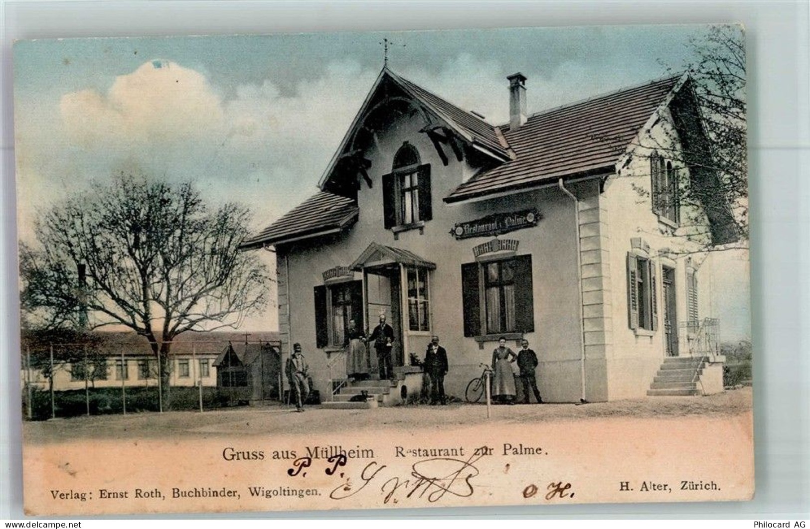 8555 Müllheim TG 1904 Foto AK Gasthaus zur Palme - 13673325