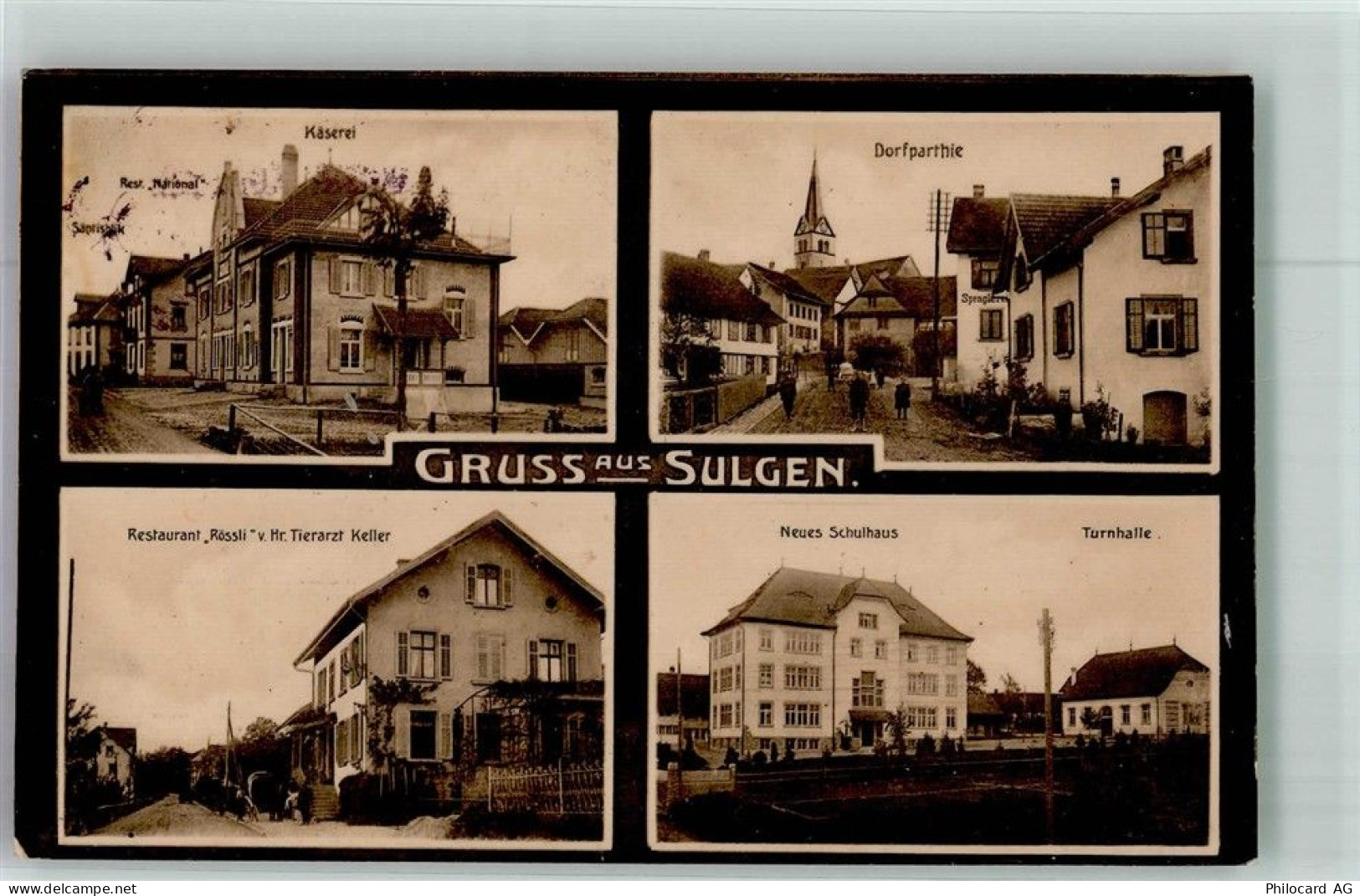 8583 Sulgen 1910 Foto AK Feldpost Kaserne Herisau Käserei Gasthaus Rössl... - 13673294
