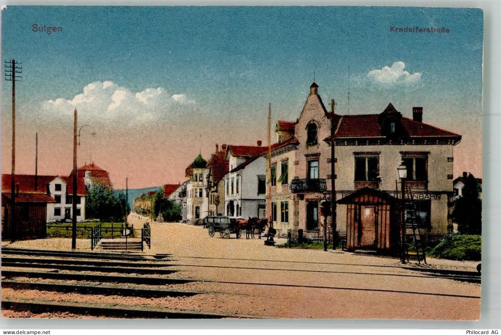 8583 Sulgen Foto AK Kradolferstrasse Gasthaus zur Eisenbahn - 13597537