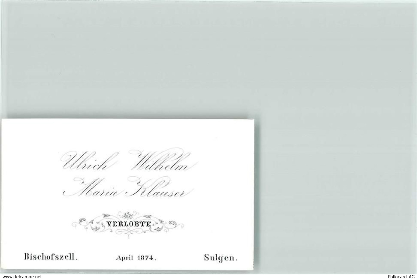 8583 Sulgen KEINE AK Verlobungsanzeige 1874 - 39495456