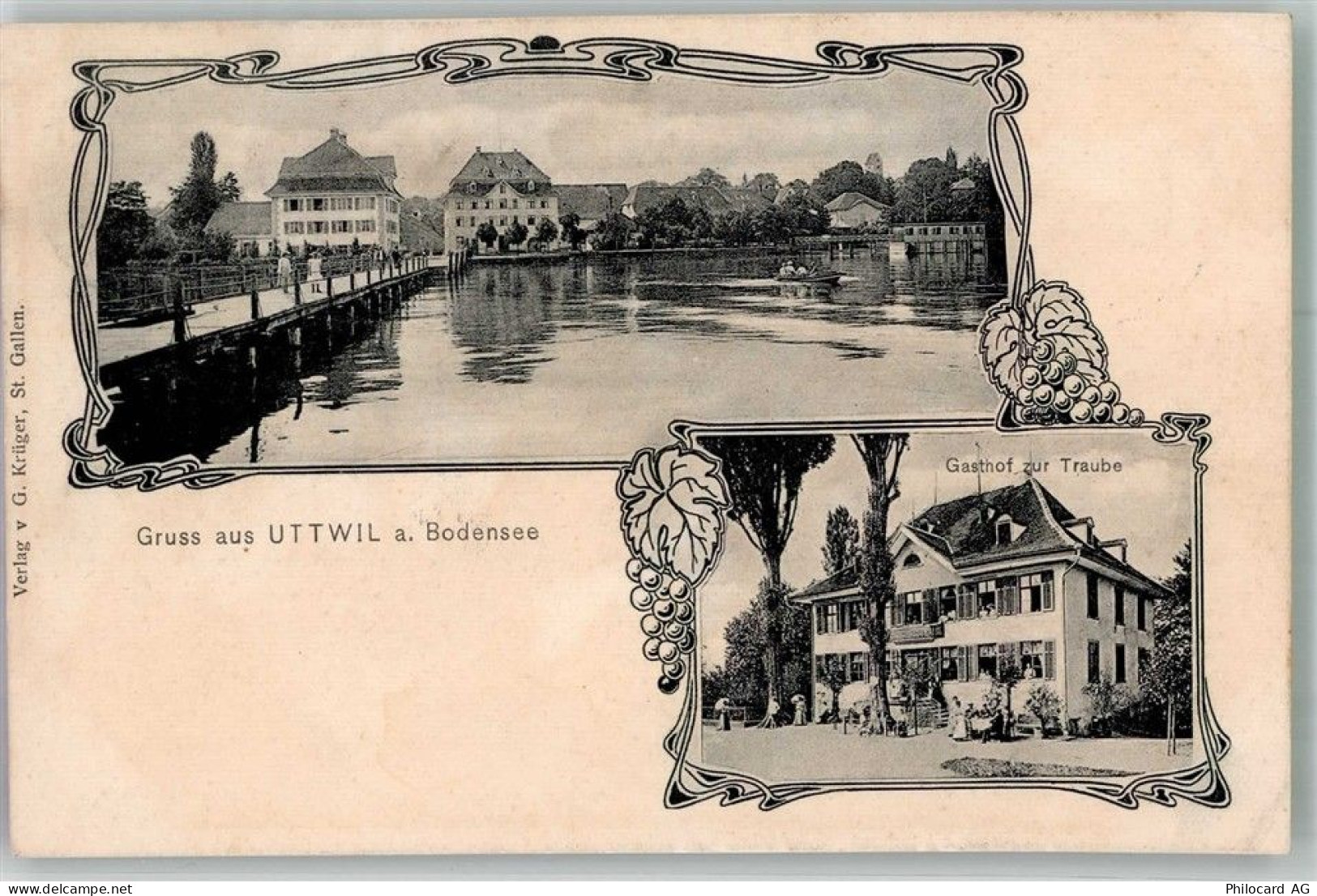 8592 Uttwil 1907 Foto AK Gasthaus zur Traube - 13597538