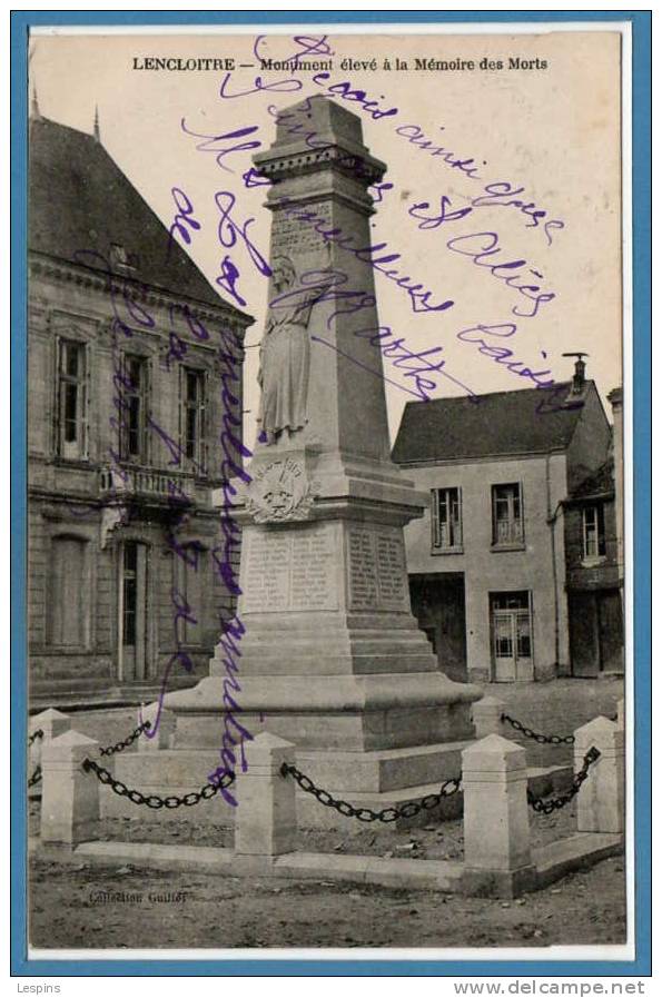 86 - LENCLOITRE --  Monument élevé...