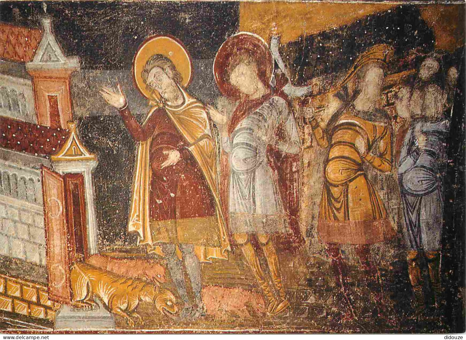 86 - Saint Savin sur Gartempe - intérieur de l'Eglise - Peinture murale de la Crypte St Savin St Cyprien - Saint-Savin e