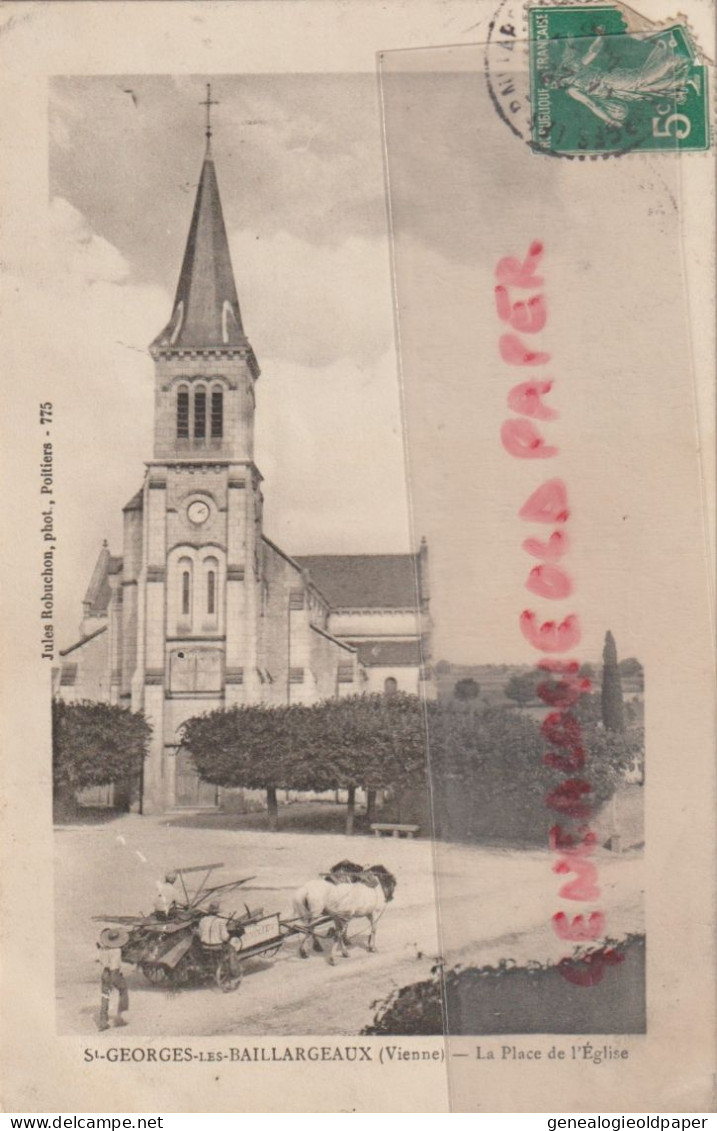 86 - ST SAINT GEORGES LES BAILLARGEAUX - LA PLACE DE L' EGLISE