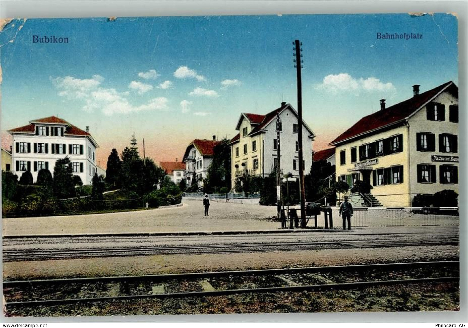 8608 Bubikon 1927 Gebrauchsspuren Bahnhofplatz - 13575673