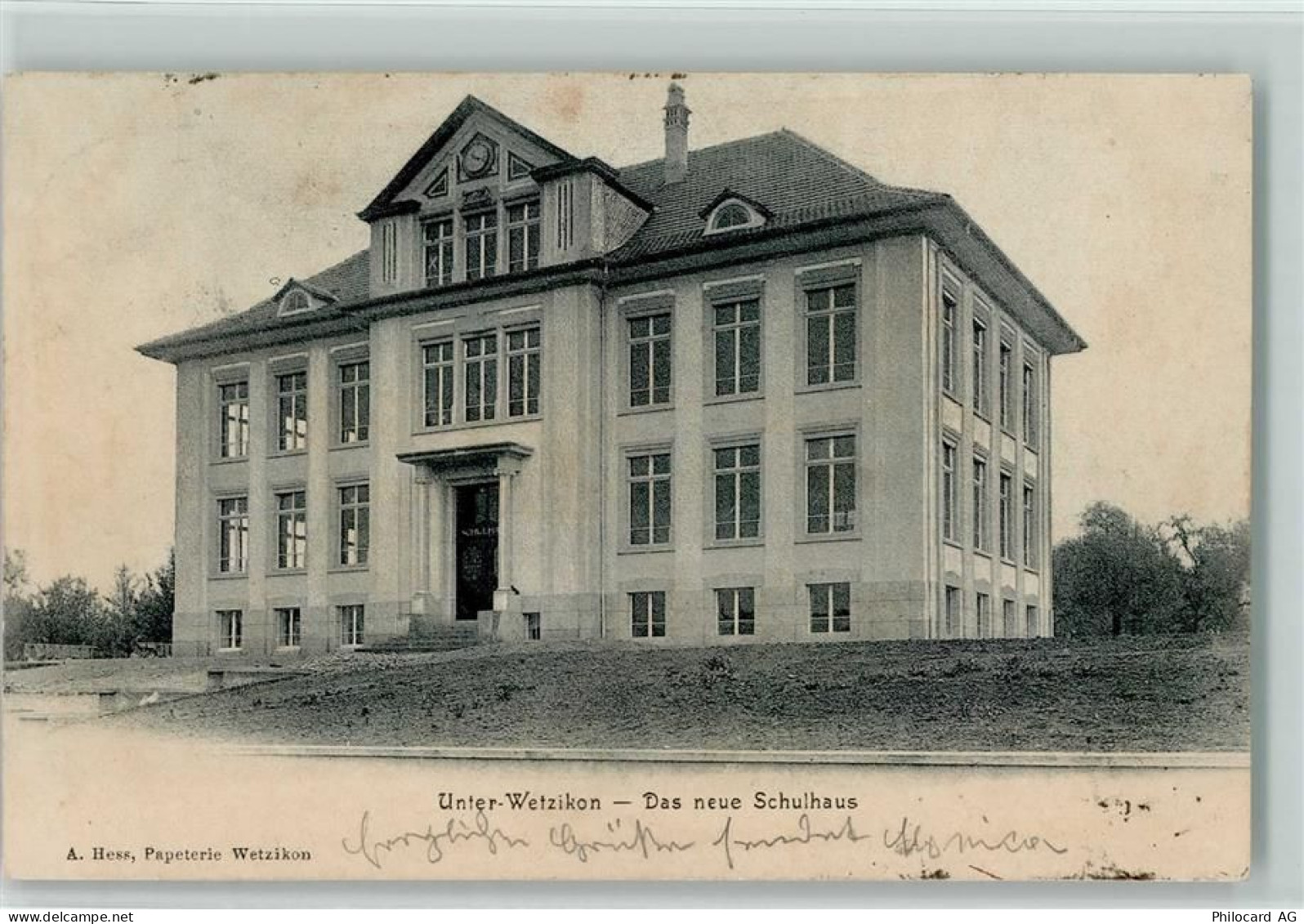 8620 Wetzikon ZH 1905 - Unter-Wetzikon Das neue Schulhaus - 13218070