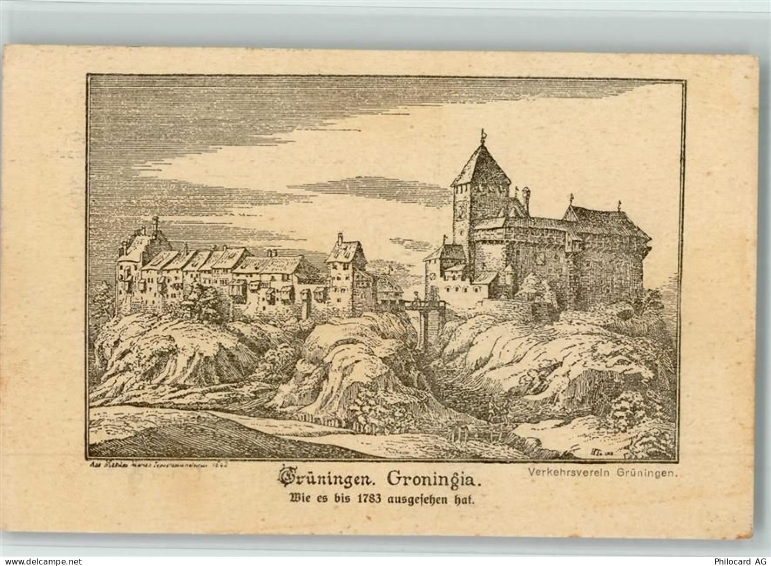 8627 Grüningen Künstlerkarte Groningia Alt-Grüningen - 13110404