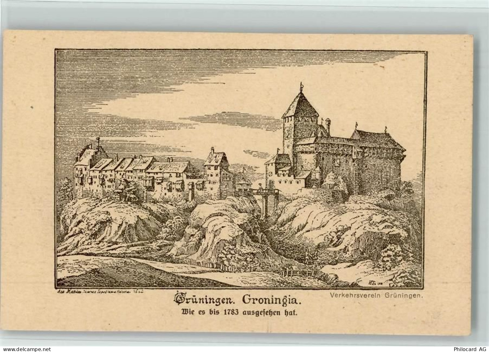 8627 Grüningen Künstlerkarte Groningia Alt-Grüningen - 13110405