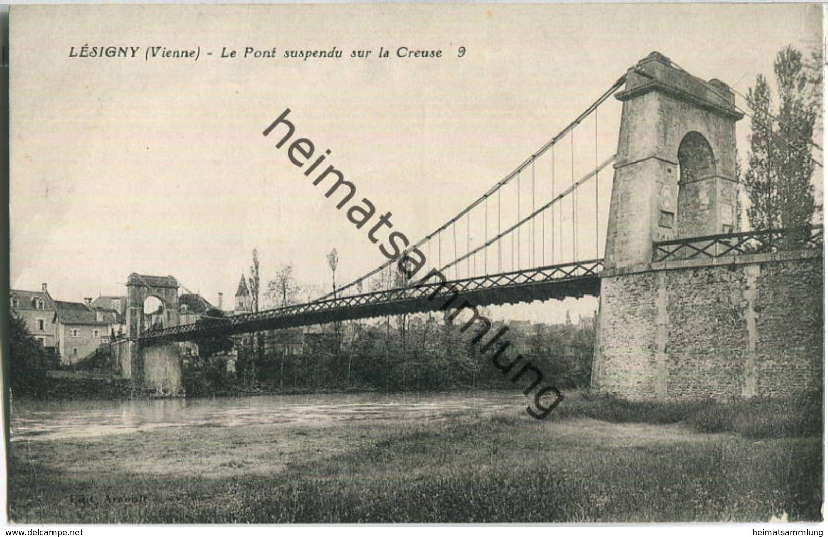 86270 Lesigny - Vienne - Le Pont suspendu sur la Creuse