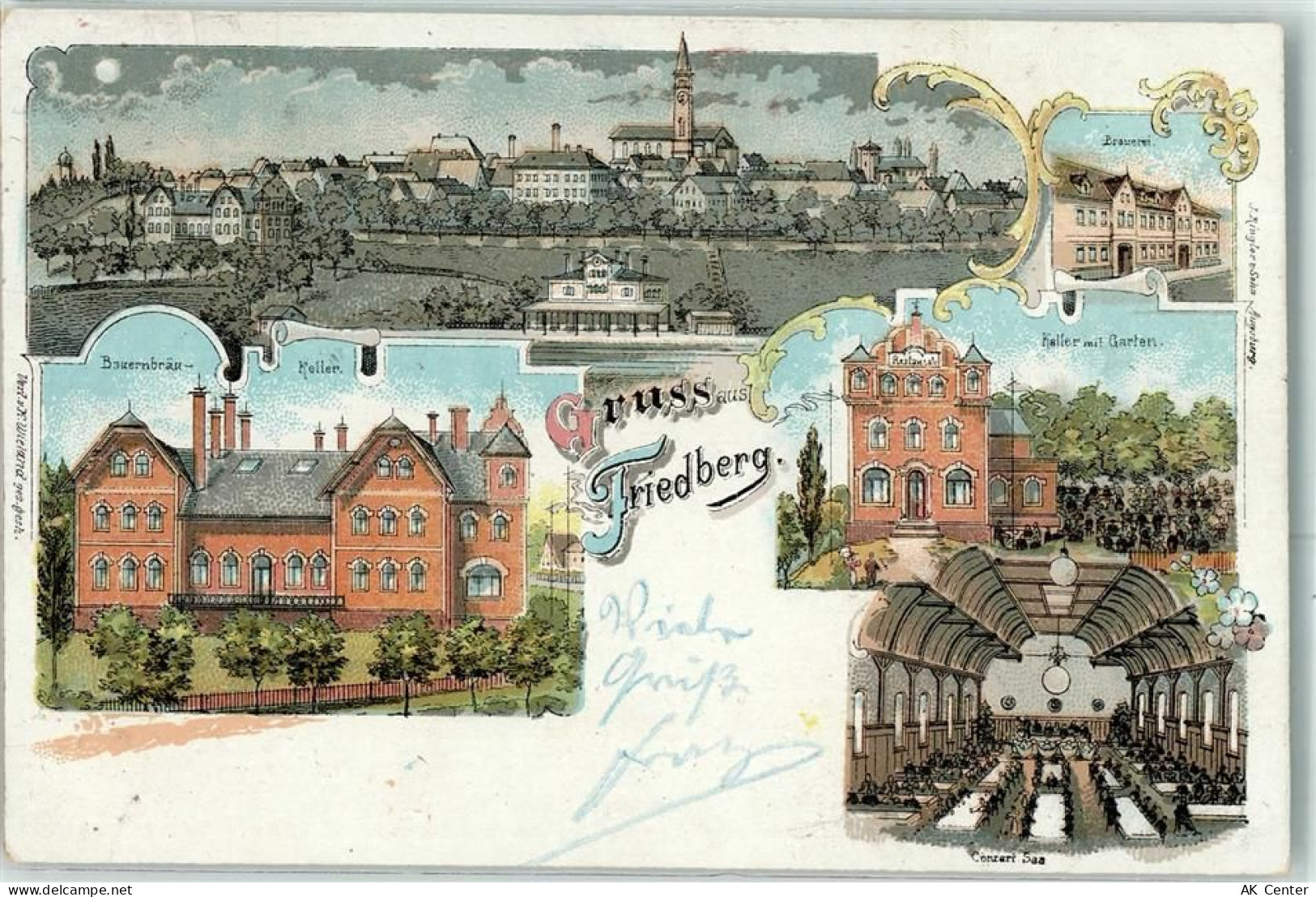 86316 W8904 Friedberg , Bay Lithographie Bauernbräu-Keller Brauerei Konz... - 13613153