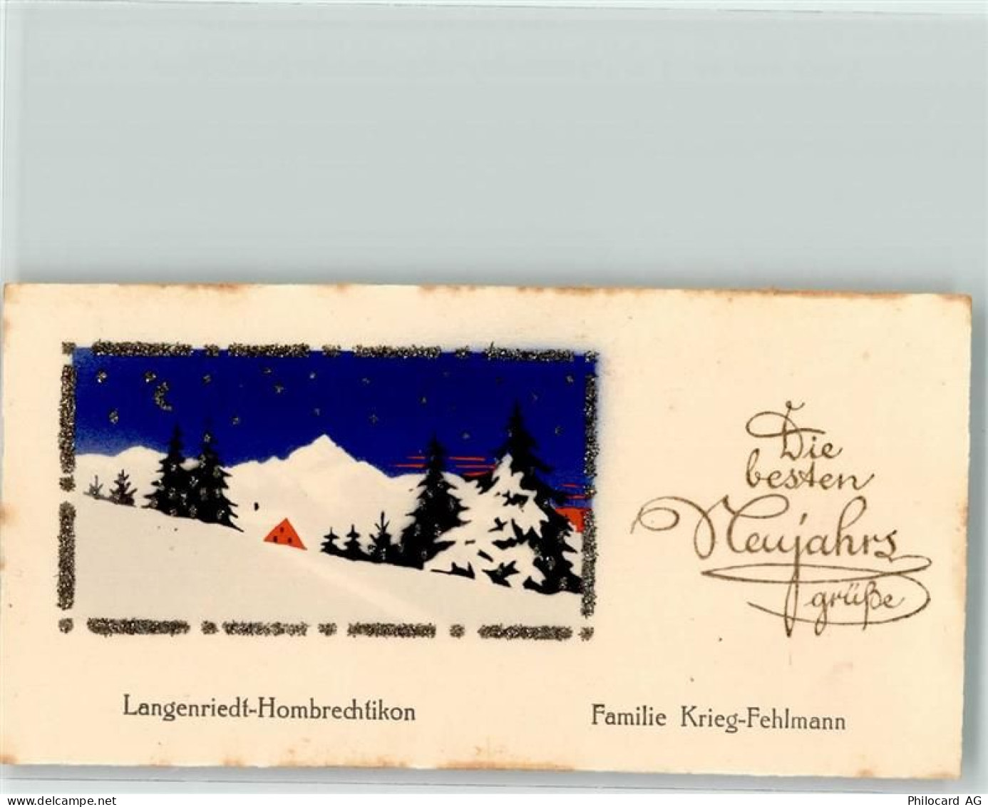 8634 Hombrechtikon KEINE AK Glückwünsche Neujahr Familie Krieg-Fehlmann... - 39495461