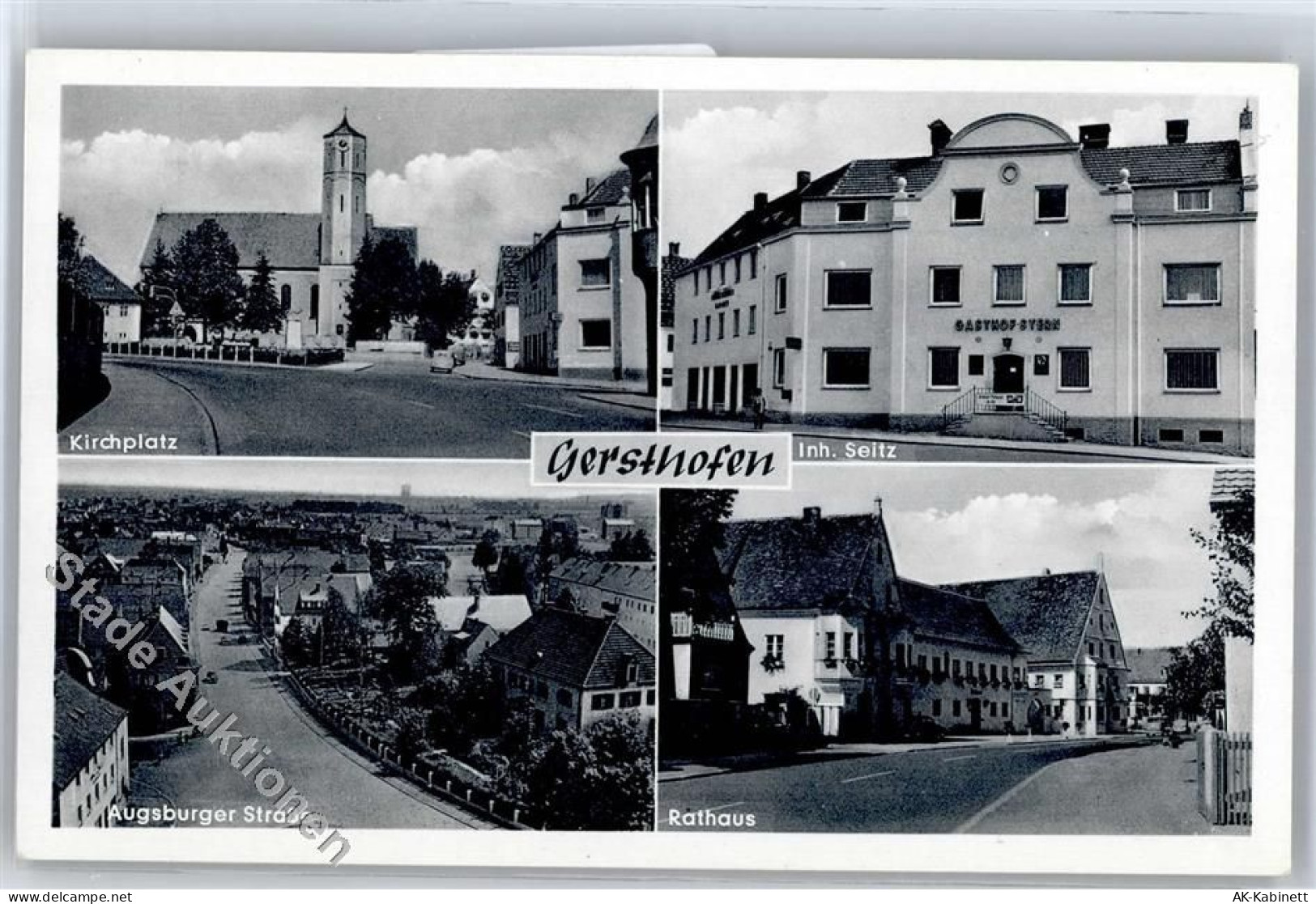 86368 W8906 Gersthofen - Augsburger Strasse , Rathaus, Gasthaus zum Seit... - 51259212